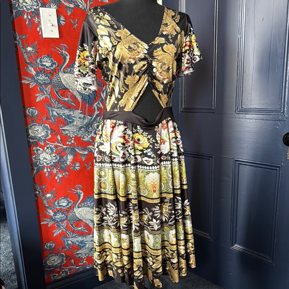 NWT L Not Actually Needlepoint Rio Midi Dress